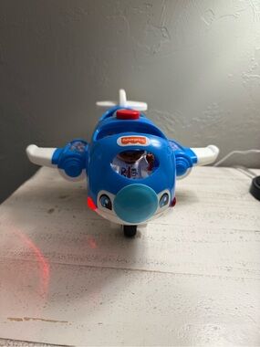 Fisher-Price Bright Blue Play Airplane with Pilot Figure